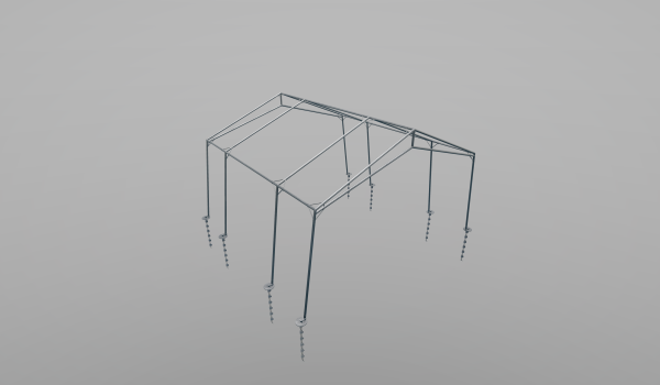 4.5 × 4.3 Tent Frame Skeleton – Free Reference Model