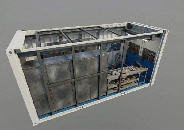 20ft Container Workshop – Free Reference Model