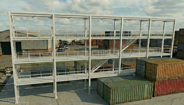 Triple Stacked Container Access Structure – Free Reference Model