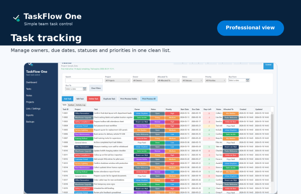 30 Days_TaskFlow One - Simple team task control ✅📊🚀
